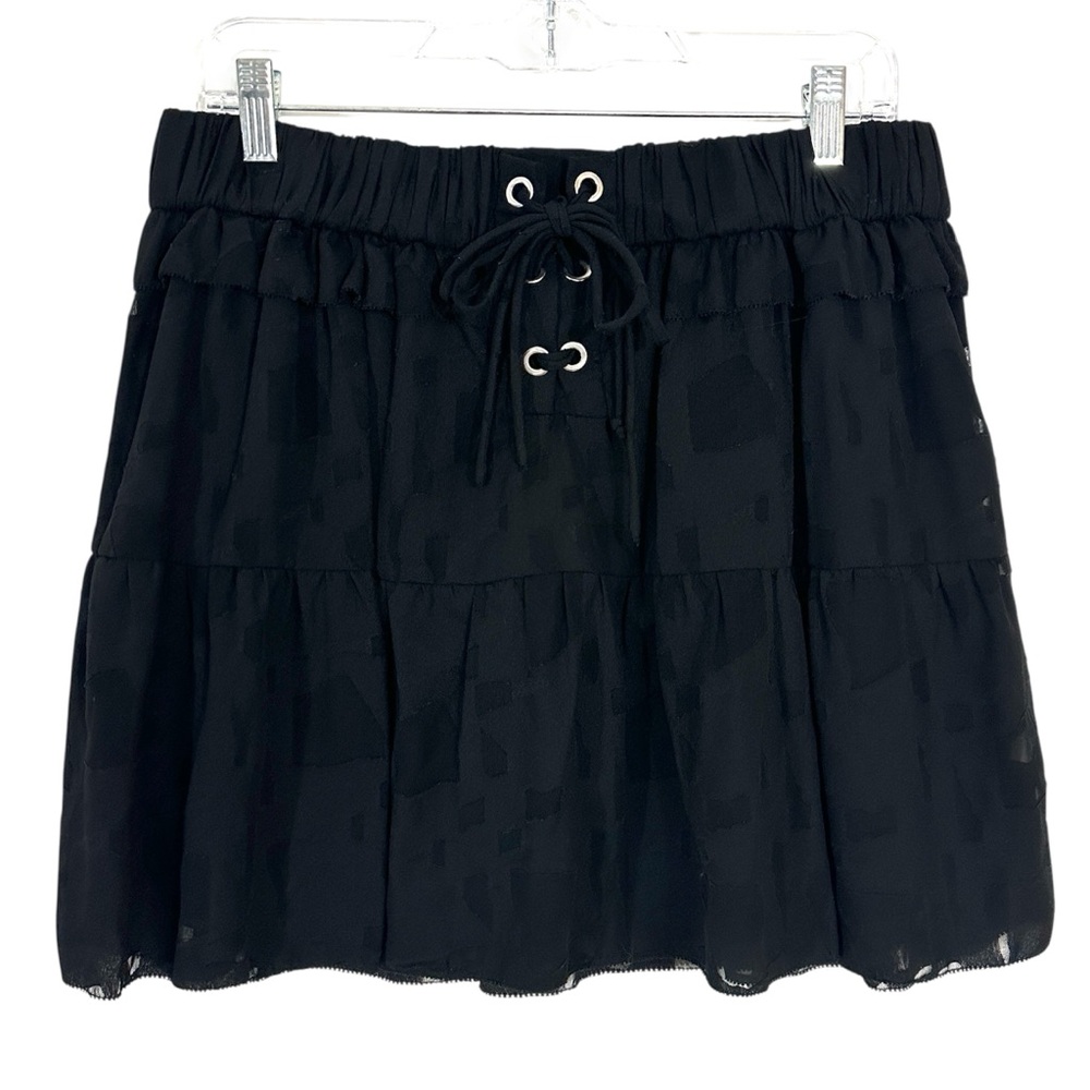 IRO Carmel Black Chiffon Tiered Mini Skirt - Picture 4 of 10